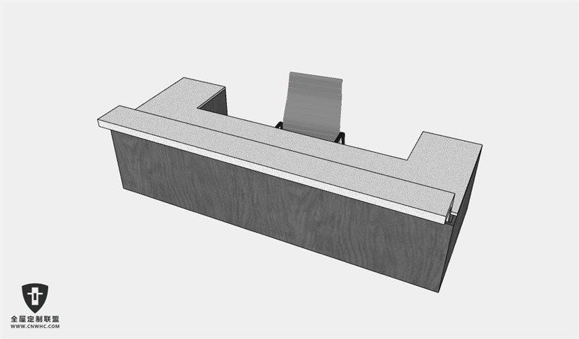 公司办公家具前台接待台服务台SketchUp模型库草图大师模型下载024