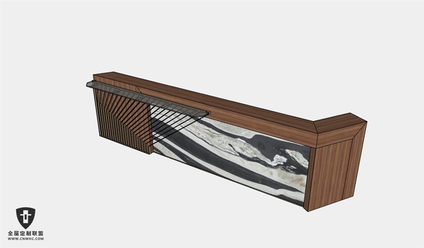 公司办公家具前台接待台服务台SketchUp模型库草图大师模型下载028