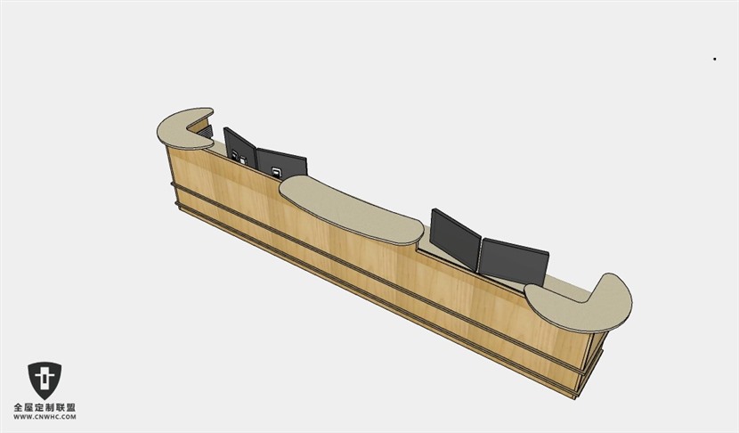 公司办公家具前台接待台服务台SketchUp模型库草图大师模型下载029