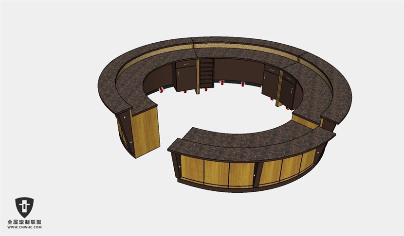 公司办公家具前台接待台服务台SketchUp模型库草图大师模型下载030