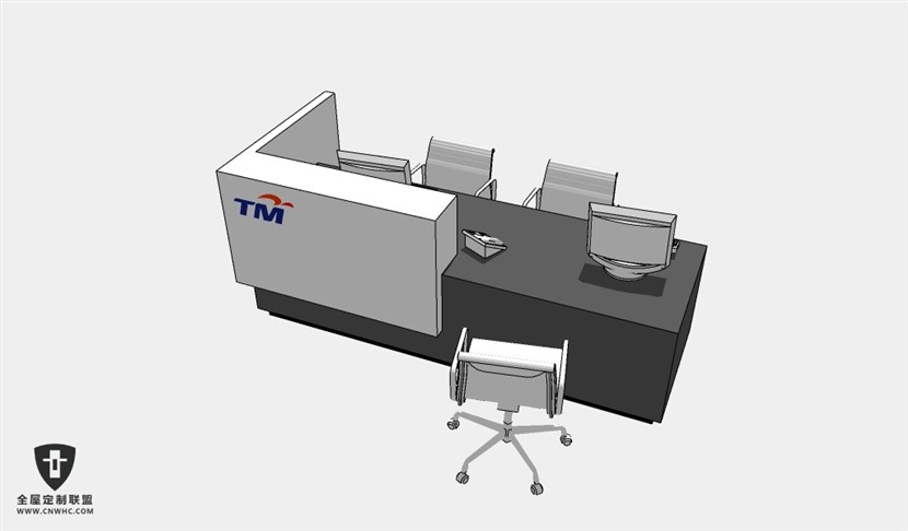 公司办公家具前台接待台服务台SketchUp模型库草图大师模型下载031