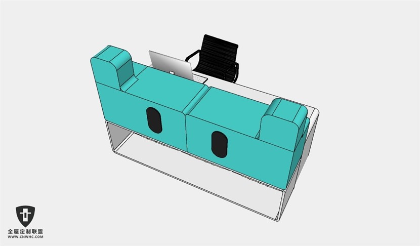 公司办公家具前台接待台服务台SketchUp模型库草图大师模型下载038