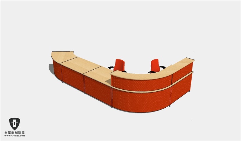 公司办公家具前台接待台服务台SketchUp模型库草图大师模型下载042