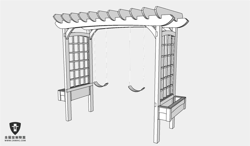 室外家具吊床吊椅秋千SketchUp模型库草图大师模型下载027