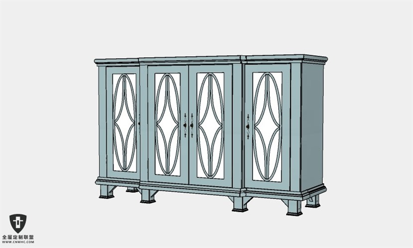 地中海风格家具柜子玄关柜SketchUp模型库草图大师模型022
