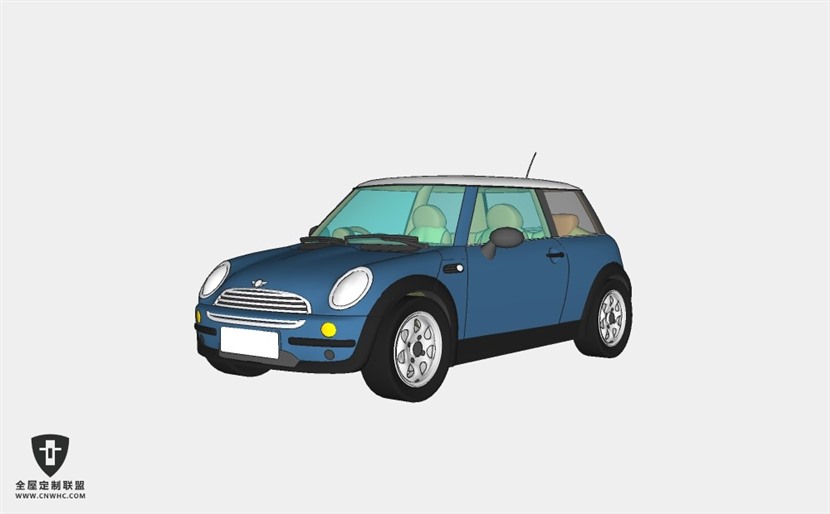 宝马迷你汽车mini-cooper 小轿车 SketchUp模型库草图大师模型下载