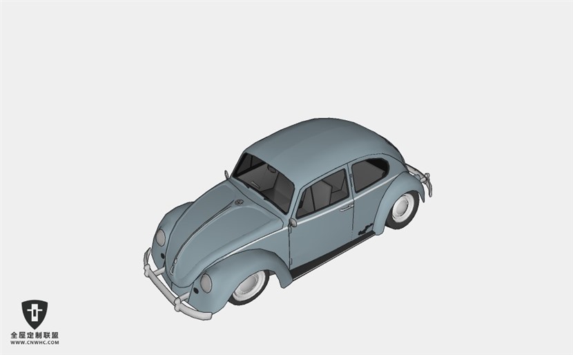 德国大众汽车vw beetle oval老爷车古董轿车 SketchUp模型库草图大师模型下载