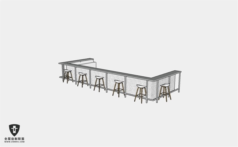 餐厅家具吧台吧凳吧椅组合SketchUp模型库草图大师模型下载015