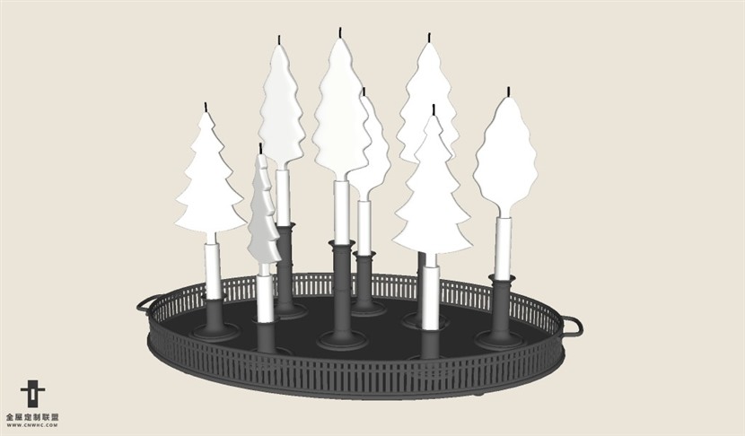 圣诞节用品蜡烛烛台SketchUp模型库草图大师模型下载058