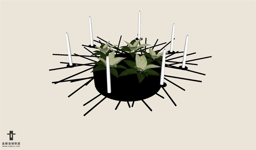 圣诞节用品蜡烛烛台SketchUp模型库草图大师模型下载059