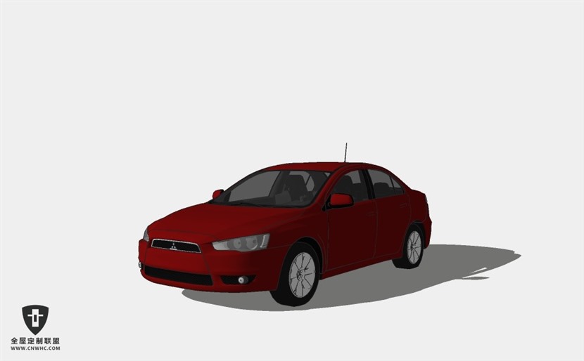 日本三菱汽车2008 Mitsubishi Lancer ES v1轿车SketchUp模型库草图大师模型下载