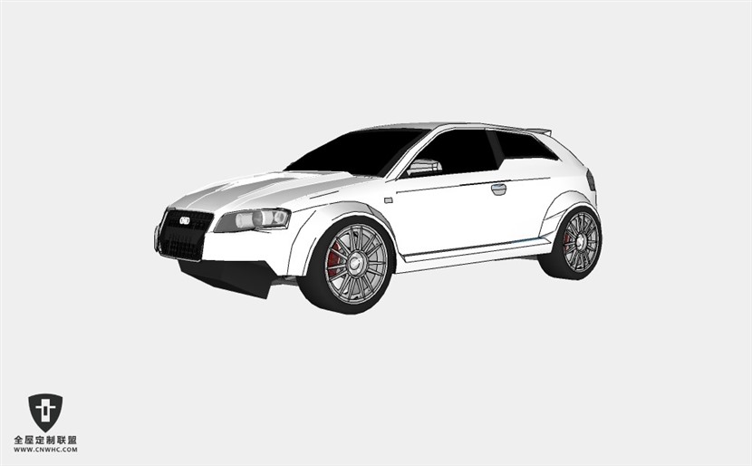 奥迪轿车汽车2009-AUDI-A3 SketchUp模型库草图大师模型下载