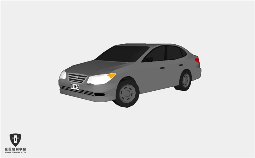 韩国现代汽车2009 Hyundai Elantra轿车SketchUp模型库草图大师模型下载