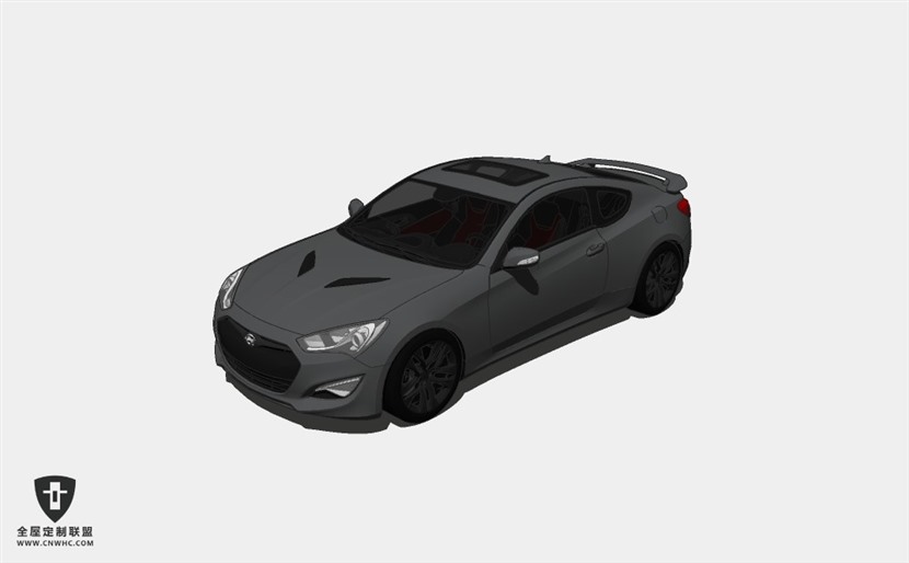 韩国现代汽车2013 Hyundai Genesis Coupe 3运动型轿车SketchUp模型库草图大师模型下载