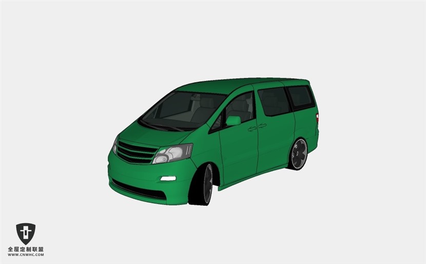 汽车Alphard_tuned van面包车SketchUp模型库草图大师模型下载