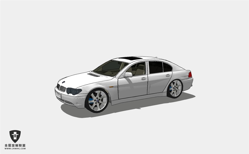 宝马小轿车小汽车BMW 745 SketchUp模型库草图大师模型下载