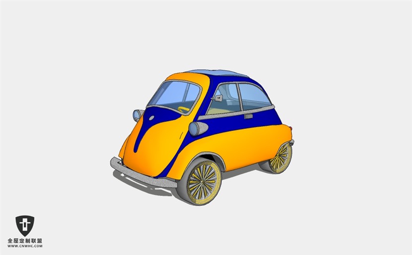 宝马小轿车汽车BMW Isetta 1962 SketchUp模型库草图大师模型下载