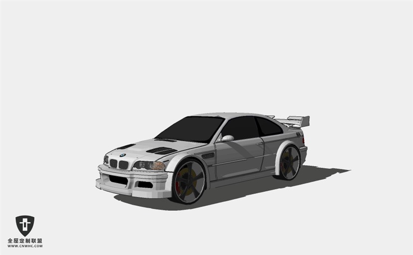 宝马小轿车汽车BMW M3 Tuned 跑车赛车SketchUp模型库草图大师模型下载