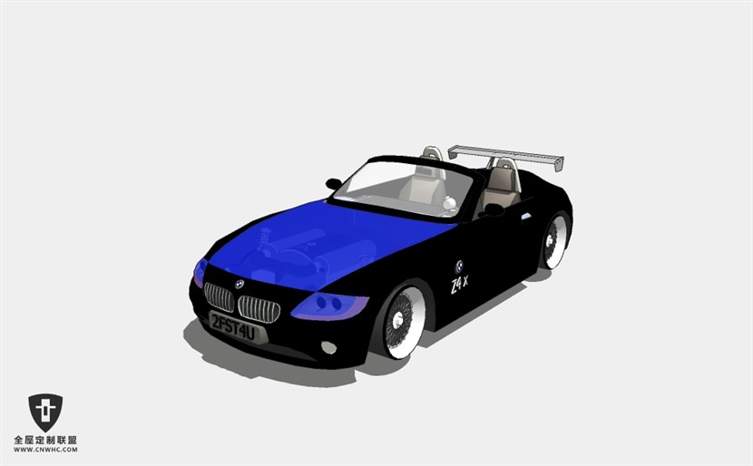 宝马小轿车汽车BMW Z4 X敞篷跑车赛车SketchUp模型库草图大师模型下载