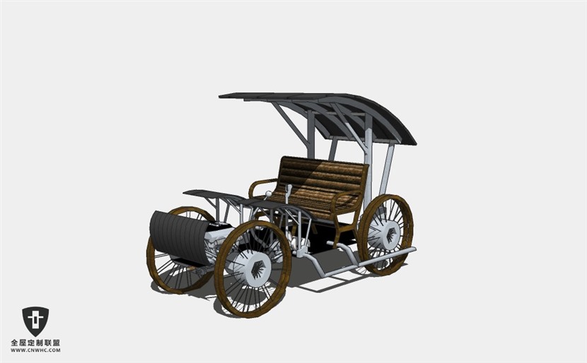 通用雪佛兰汽车Chevrolet Custom Horseless Carriage古董轿车SketchUp模型库草图大师模型下载