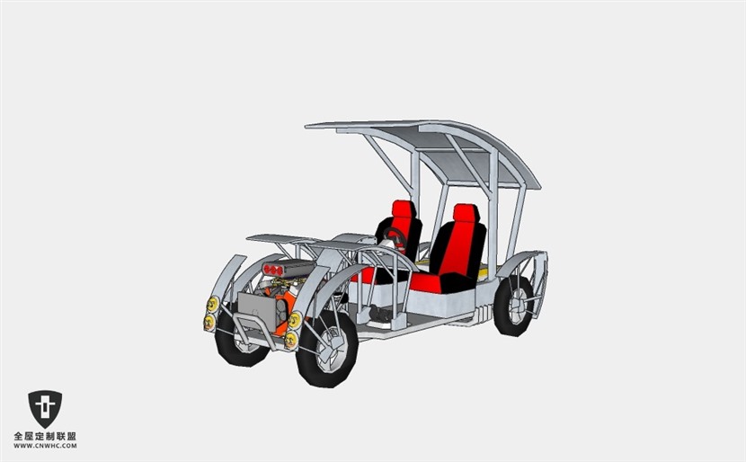 通用雪佛兰汽车Chevy V8 SS- Horseless古董轿车SketchUp模型库草图大师模型下载