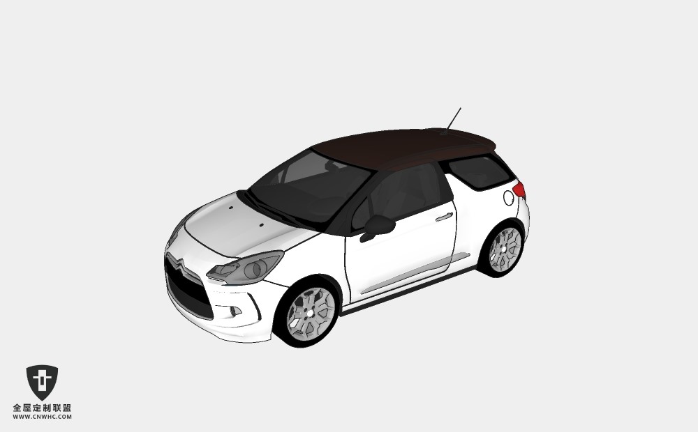 雪铁龙汽车Citroën Ds3 BLANC BANQUISE轿车SketchUp模型库草图大师模型下载