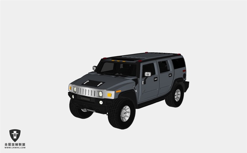 悍马汽车Hummer H2 luxury package SUV越野车SketchUp模型库草图大师模型下载