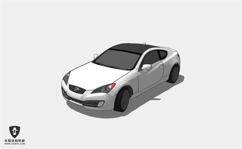 韩国现代汽车Hyundai - Genesis Coupe Turbo 308 GT (LED Tail Light轿车SketchUp模型库草图大师模型下载