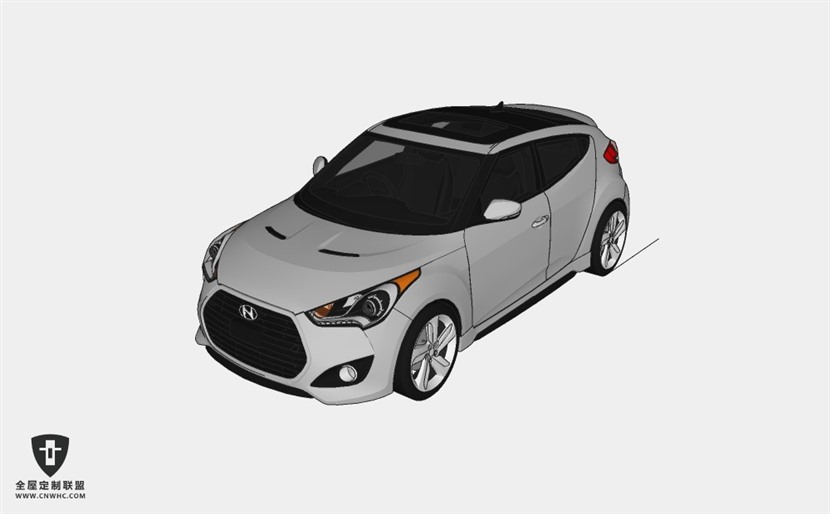 韩国现代汽车Hyundai Veloster Turbo 2013 SUV越野车轿车SketchUp模型库草图大师模型下载