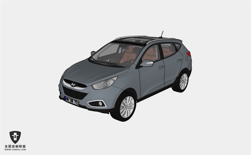 韩国现代汽车Hyundai ix35 2011 SUV越野车轿车SketchUp模型库草图大师模型下载