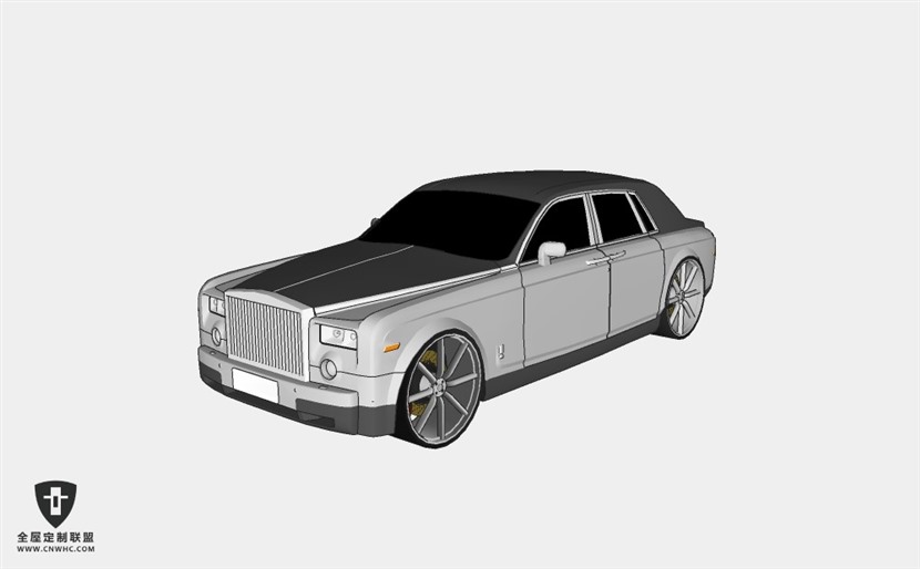 劳斯莱斯幻影汽车Modified Rolls-Royce Phantom 轿车SketchUp模型库草图大师模型下载