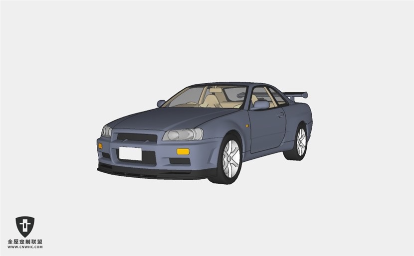 东风日产汽车Nissan_Skyline_GTR跑车赛车 SketchUp模型库草图大师模型下载