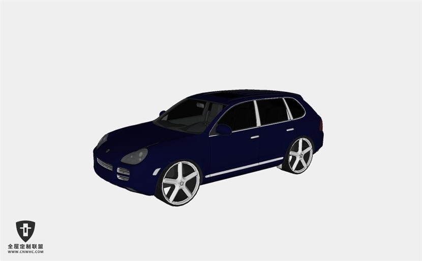 保时捷卡宴轿车Pimped Porsche Cayenne SUV越野车 SketchUp模型库草图大师模型下载