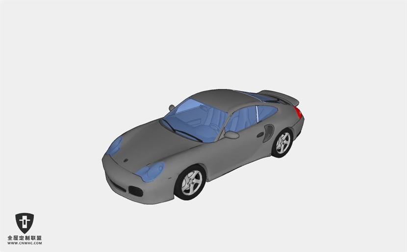 保时捷超跑轿车Porsche 996 Turbo跑车 SketchUp模型库草图大师模型下载