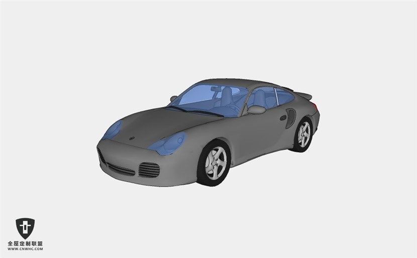 保时捷轿车汽车Porsche_996_Turbo跑车 SketchUp模型库草图大师模型下载