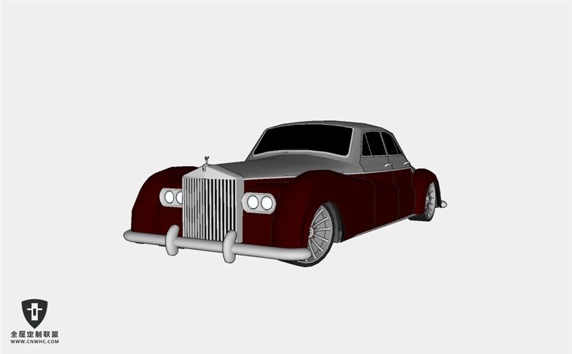 劳斯莱斯汽车Rolls Royce Silver Cloud古董车轿车SketchUp模型库草图大师模型下载