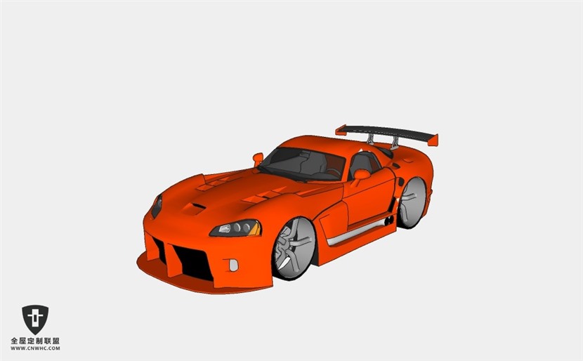 道奇超跑轿车Tuned Dodge Viper 跑车 SketchUp模型库草图大师模型下载