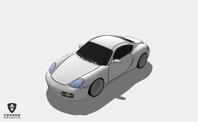 保时捷轿车汽车Tuned_Porsche_Cayman_S SketchUp模型库草图大师模型下载