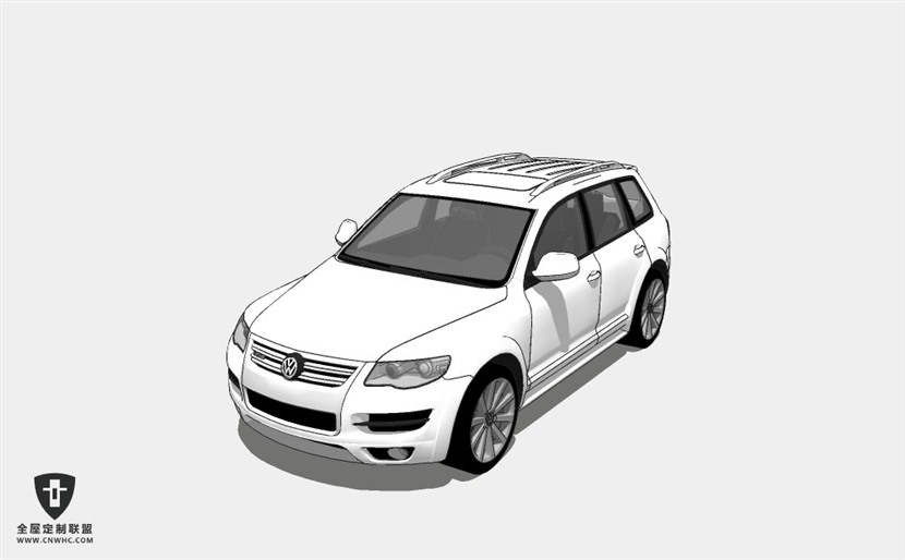 德国大众汽车VW Touareg I R50 SUV越野车 SketchUp模型库草图大师模型下载