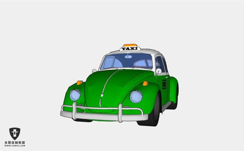 德国大众汽车VW_Taxi出租车小轿车 SketchUp模型库草图大师模型下载