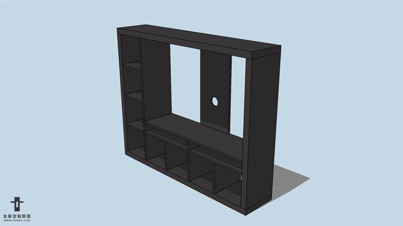 SketchUp草图大师宜家现代风格家电视柜skp模型下载-110SKP模型