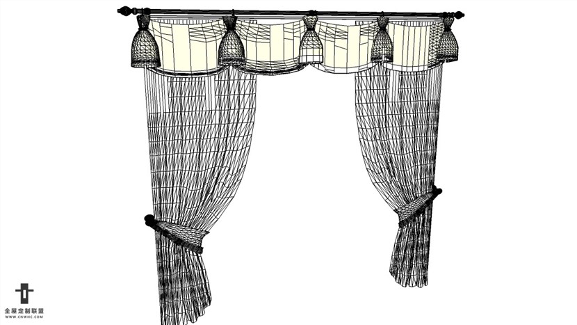 SketchUp草图大师精品布艺窗帘模型下载-297SKP模型