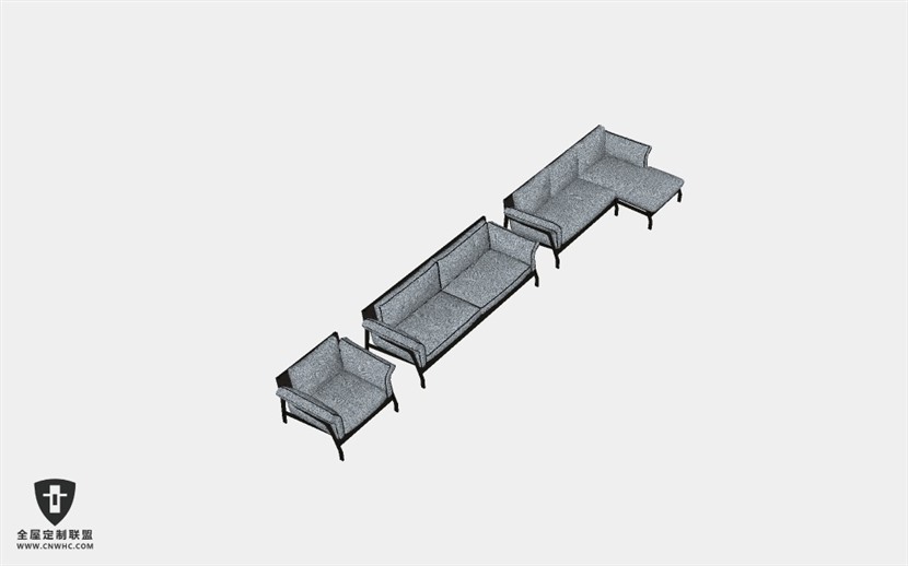 家具组合沙发SketchUp模型库草图大师模型下载Sofa-036