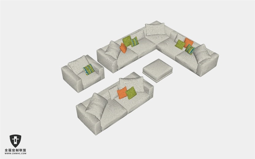 家具组合沙发SketchUp模型库草图大师模型下载Sofa-039