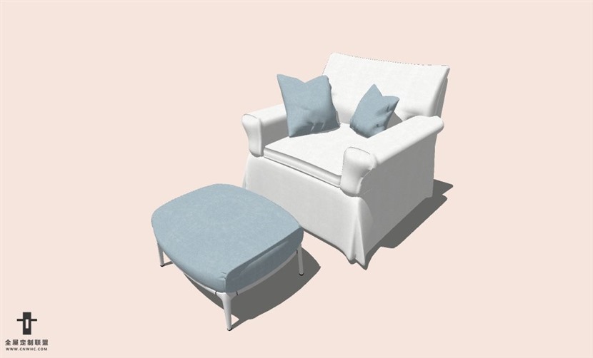 SketchUp草图大师单人沙发SU模型下载-Sofa-093SKP模型