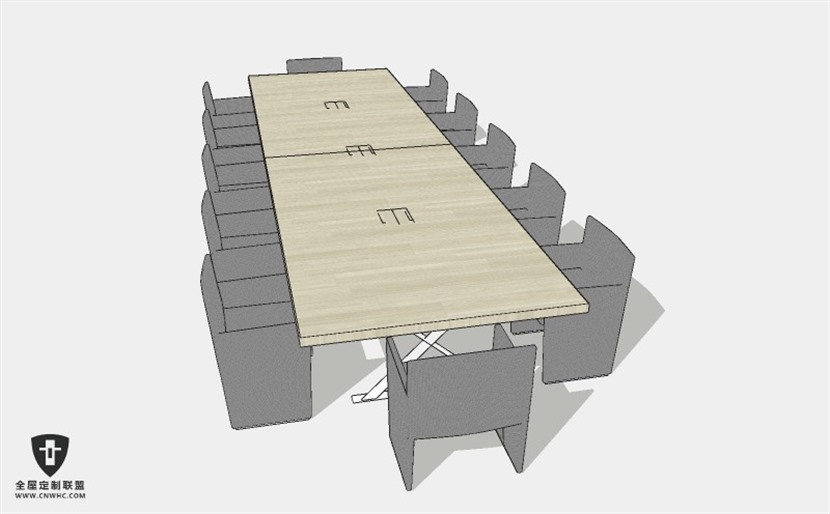 办公室家具会议桌椅子组合SketchUp模型库草图大师模型下载013
