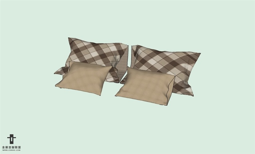 SketchUp草图大师精品布艺抱枕模型下载-pillows-453SKP模型