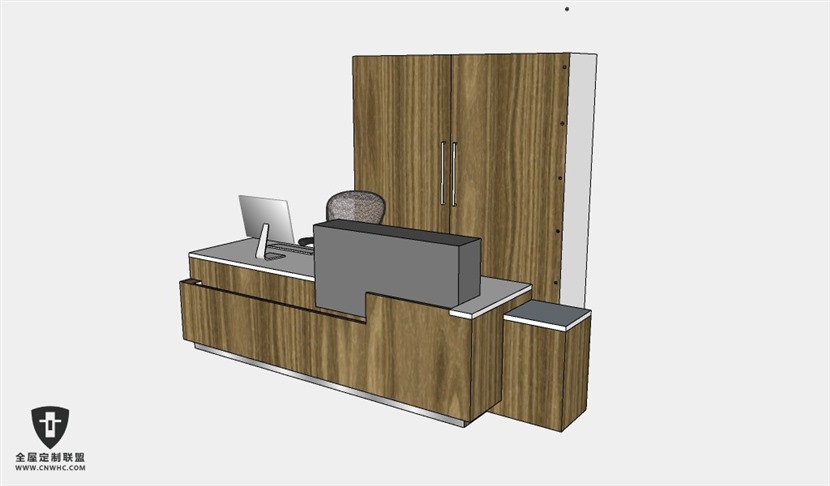 公司办公家具前台接待台服务台SketchUp模型库草图大师模型下载049