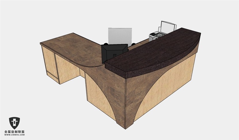 公司办公家具前台接待台服务台SketchUp模型库草图大师模型下载051