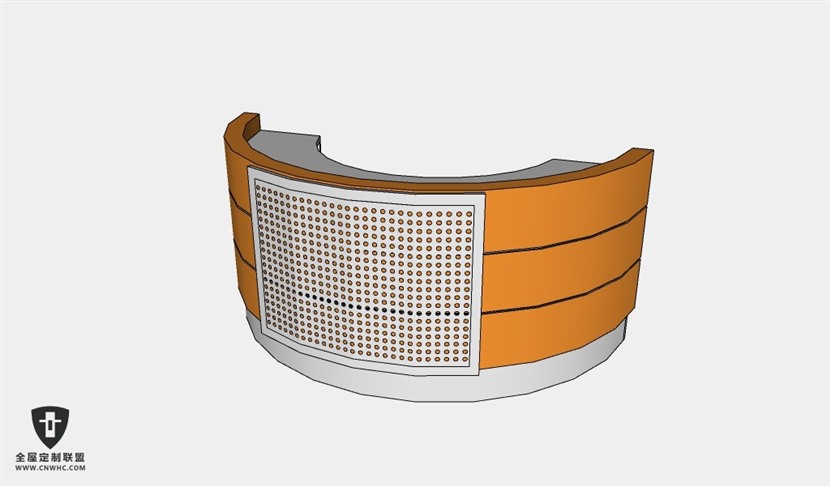 公司办公家具前台接待台服务台SketchUp模型库草图大师模型下载058